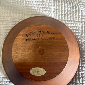 Burl Walnut Decorative Wood Bowl- Rich Walnut Finish